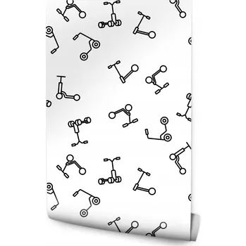 Fototapeta Dětská tapeta Černobílá KOLOBĚŽKY Hračky