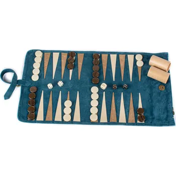 Figurka Manopoulos Vysoce kvalitní, ručně vyráběná rolovací sada vrhcábů ze semišové kůže v barvě modré