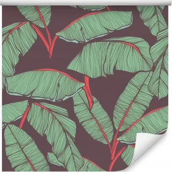 Fototapeta Tapeta do obýváku tropické listy v retro stylu