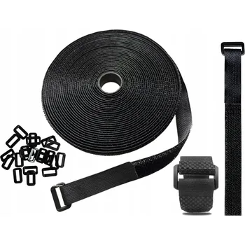 Stahovací páska Hazarox Stahovací Pásky s páskem 5 metrů, 25 sponek, černé