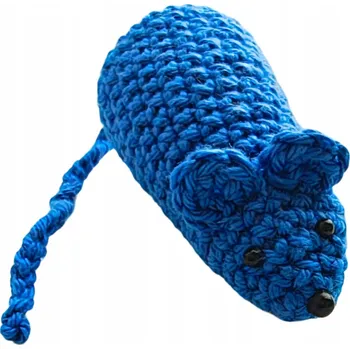 Hračka pro kočku Hračka pro kočky Mruu&Pruu Modrá myš Hračka pro kočky se šantou kočičí