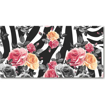 Obraz Kuchyňský panel Růže v pozadí zebra 100x50 cm + LEPIDLO