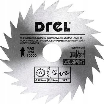 Vrták KOTOUČOVÁ PILA NA DŘEVO 125mm 24Z OTVOR 22,23mm