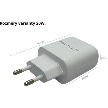 Rychlonabíječka USB Adaptér do Sítě EU Plug do Zásuvky USB-C Výběr Variant 20W