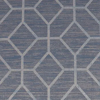 Tapeta Tmavě modrá vinylová tapeta s geometrickým vzorem a zlatými prvky