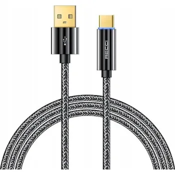 Datový kabel Kabel Recci USB - USB typ C 1 m černý