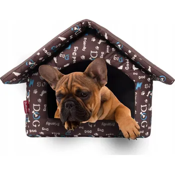 Pelíšek pro psa Boutique ZOO bouda pro psa hnědá 40 cm x 33 cm