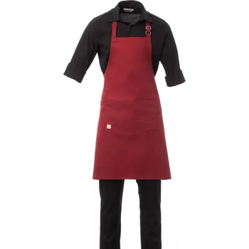 Kuchyňská zástěra Payperwear Zástěra pro kuchaře, obsluhu, BISTROT TWILL, nastavitelný lacl, bordó/vínová