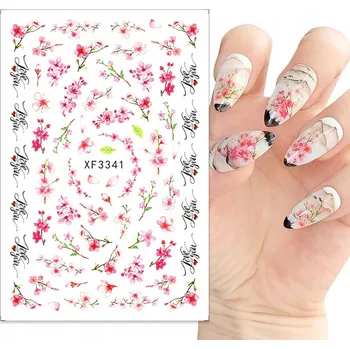 Samolepící Samolepky na zdobení nehtů JARO LÉTO KVĚTINY VĚTVIČKY