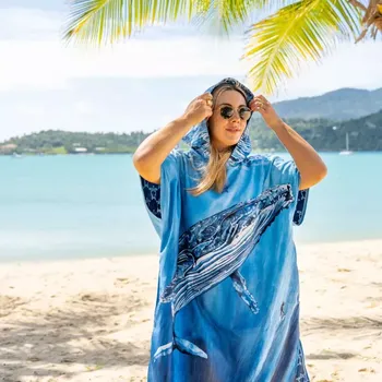 Pončo Changing Poncho Towel - Humpback Whale, Ocean Armour S/M