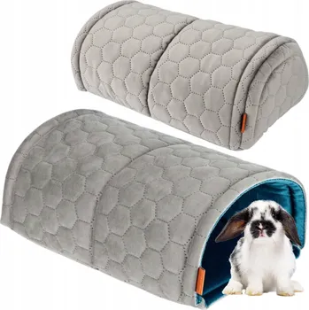 TUNEL BUDKA JESKYNĚ pro Ježky Hlodavce Králíky Morčata 22x35cm ŠEDÝ uKory