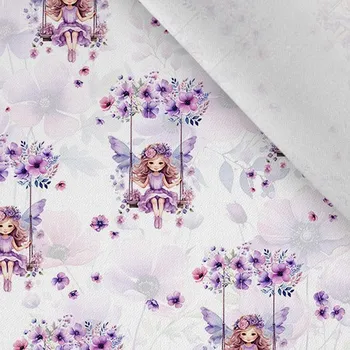 Bavlna premium NELA fialová víla Leni