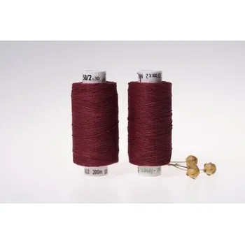 Nit Lněná nit střední, 33 x 2, 200m, vínová, sartor.cz