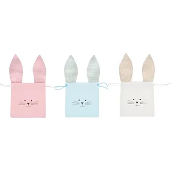 Vánoční dekorace ANDĚL Pytlík textilní zajíc 13 x 13 cm