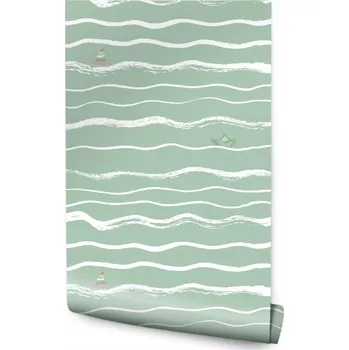 Fototapeta Dekorační tapeta do dětského pokoje – vlny a lodičky