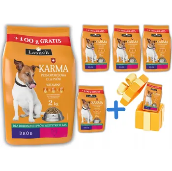 Krmivo pro psa Kompletní Krmivo pro psy 2 kg DRŮBEŽÍ - Łasuch SET 5+1