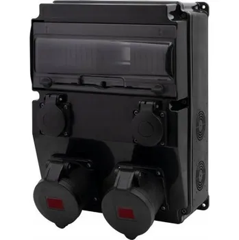 Rozvaděč Černý rozvaděč CAJA 12M SCENIC, zásuvky přímé 2x16A/5P, 2x230V F3.2681