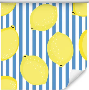 Fototapeta Tapeta do Kuchyně Moderní CITRONY Ovoce Proužky