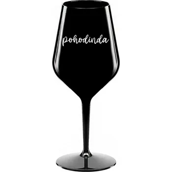 Sklenice POHODINDA - černá nerozbitná sklenice na víno 470 ml