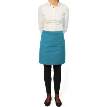 Kuchyňská zástěra Krátká číšnická zástěra - Tyrkysová - S kapsou-PL