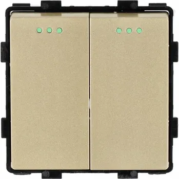 vypínač MODUL VLOŽKOVÝ SPÍNAČ SVĚTLA SKLENĚNÝ DVOJITÝ SPÍNAČ ZLATÝ