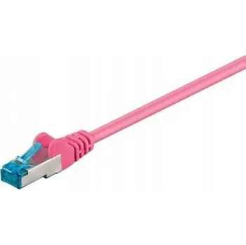 Síťový kabel Patchcord Goobay S/FTP 6a RJ45 / RJ45 20 m růžový