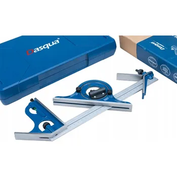 Úhloměr Úhelník kombinovaný s úhloměrem, sada 4 ks DASQUA