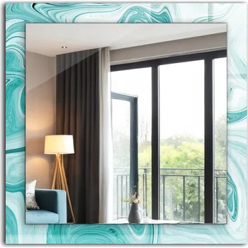 Zrcadlo Zrcadlo dekorativní závěsné na zeď Abstraktní mramorový vzor 60 x 60 cm