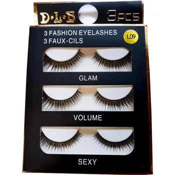 Umělé řasy UMĚLÉ ŘASY NA PÁSKU - 3 PÁRY - L09