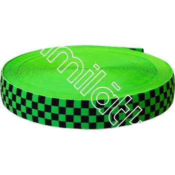 Textilie Pruženka zelená černá kostka 4 cm