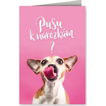 Nekupto Přání k narozeninám 11,5 x 17 cm Pusu k narozkám?