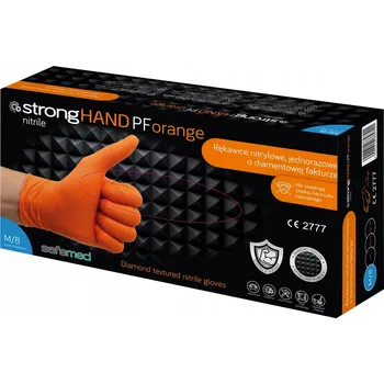 Pracovní rukavice Rukavice SafeMed Stronghand Orange velikost 9 - L 25 párů
