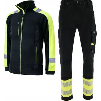 Pracovní obuv PRACOVNÍ ELASTICKÉ KALHOTY s reflexními prvky, zesílené, FLEECE stretch BOZP, velikost 48