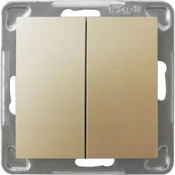 vypínač Přepínač křížový Klasik, Pod omítku Ospel zlatý ŁP-19Y/m/28
