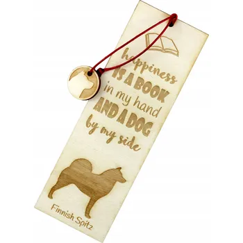 Doplněk ke knize Finský špic - gravírovaná záložka do knihy se psem, jméno psa