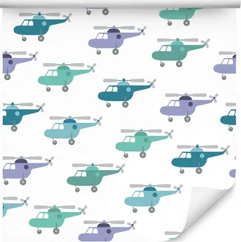 Tapeta Tapeta pro děti barevné helikoptéry
