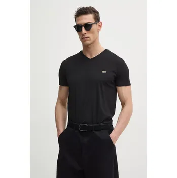 Pánské tričko Bavlněné tričko Lacoste TH6710 černá 99A, vel. XL