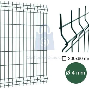 Pletivo Dílec plotový MERKUR, 3D, drát 4 mm, zelený 2500 x 830 mm, balení 1 ks