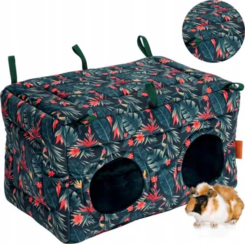 ZÁVĚSNÝ DOMEČEK SE DVĚMA VCHODY pro morčata, hlodavce, činčily, fretky 34x22cm