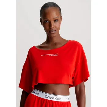 Dámské tričko Dámský crop top Calvin Klein KW0KW02478 L Červená