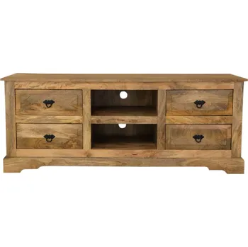 Televizní stolek Dřevěný stolek pod tv z masivu mango 150x60x45