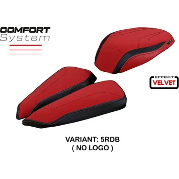 Moto sedlo TPZ Italia potah sedla MV Agusta Brutale 1000 RR (20-24) Meilan velvet comfort model potah sedla: bez loga 5RDB (red-black)