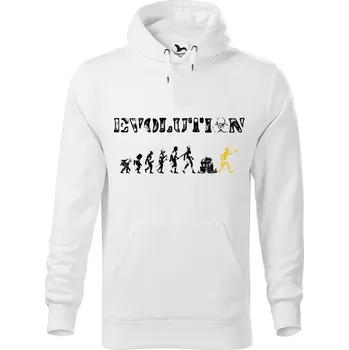 Pánská mikina DOBRÝ TRIKO Pánská mikina s potiskem Evolution zombie Velikost pánské mikiny: XL, Barva: Bílá