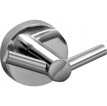 Věšák Věšák háček Bisk stříbrný kovový dvojitý na hmoždinky