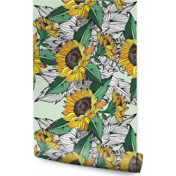 Fototapeta Tapeta do chodby květiny slunečnice rostliny retro