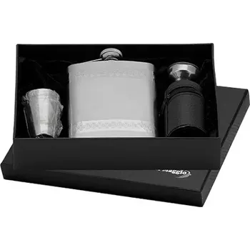 Placatka Placatka + kalíšky (7 dílná sada) - dárková sada s možností gravírování (Nerezová placatka s pohárky)