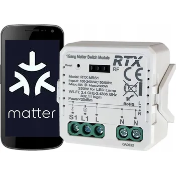 IP kamera RTX Modul Reléový Spínač 1 kanál MATTER WiFi HomeKit Google Home Assistent
