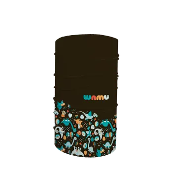 Nákrčník WAMU Multifunkční šátek DINOSAUŘI černo-hnědá vel. S