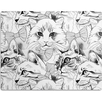 Miska pro psa Vodotěsná podložka pod misku - Kočky 60x40 cm