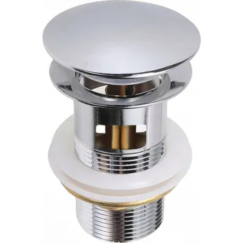 Sifon Zátka s přepadem automatická, klik-klak kulatý Terra Home stříbrná